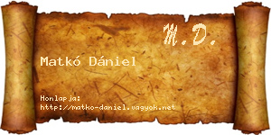 Matkó Dániel névjegykártya